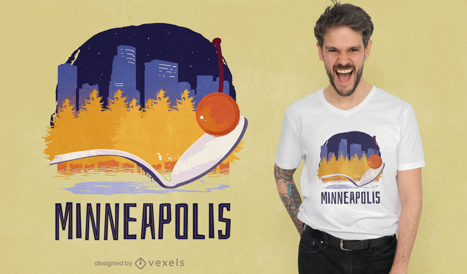 Diseño de camiseta del horizonte de Minneapolis