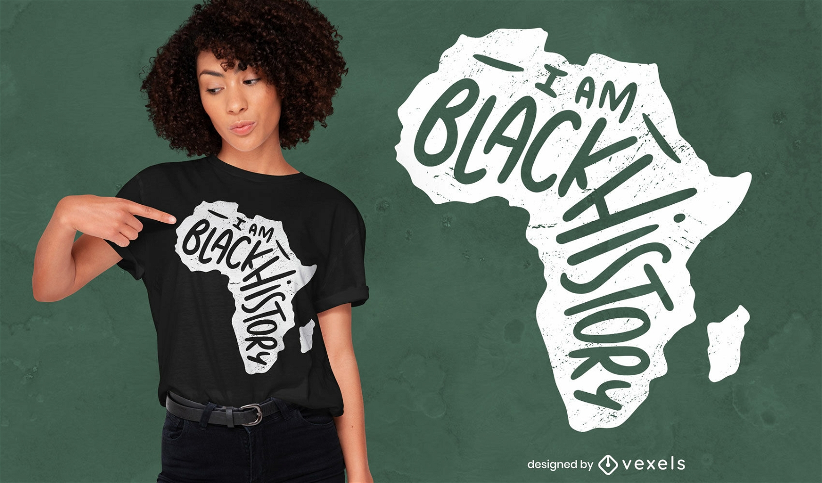Ich bin schwarzes Geschichts-T-Shirt-Design