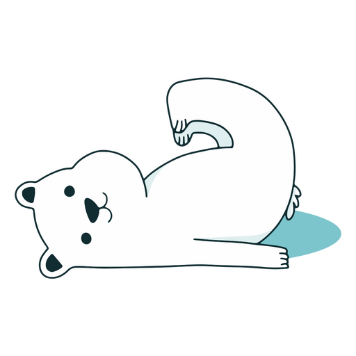 Cute polar bear animal yoga character PNG Design