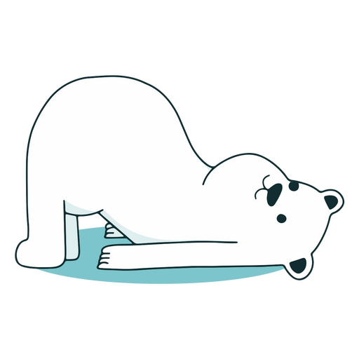 Cute polar bear animal yoga pose character PNG Design