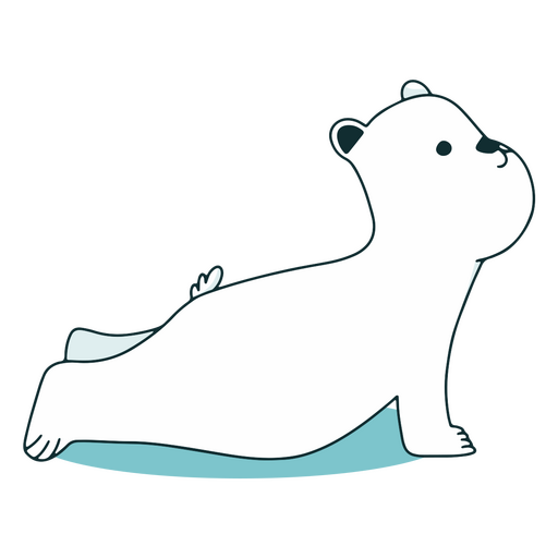 Cute polar bear yoga animal character PNG Design