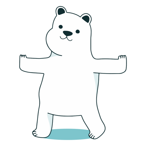 Lindo oso polar pose de yoga personaje animal