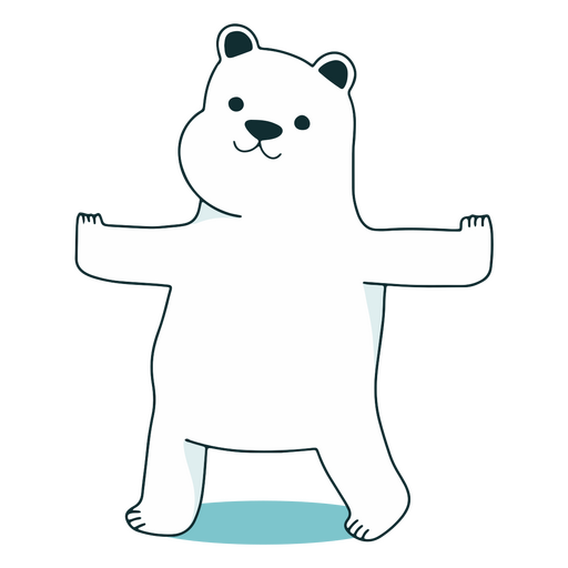 Netter Eisbär-Yoga-Pose-Tiercharakter PNG-Design