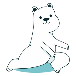 Polar bear cute yoga pose animal character PNG Design