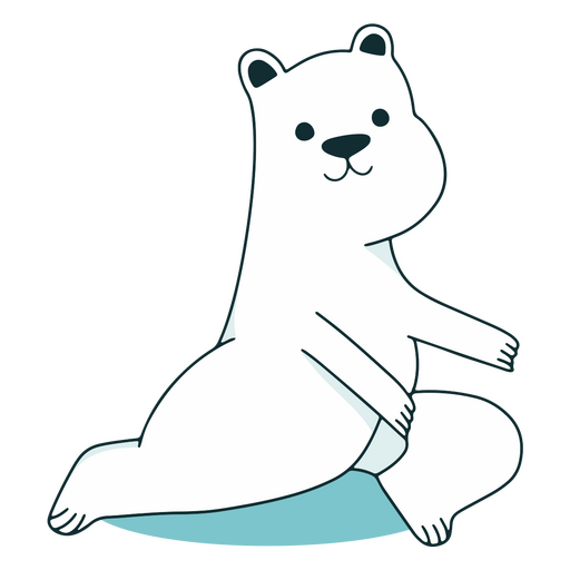 Eisbär süßer Yoga-Pose-Tiercharakter PNG-Design