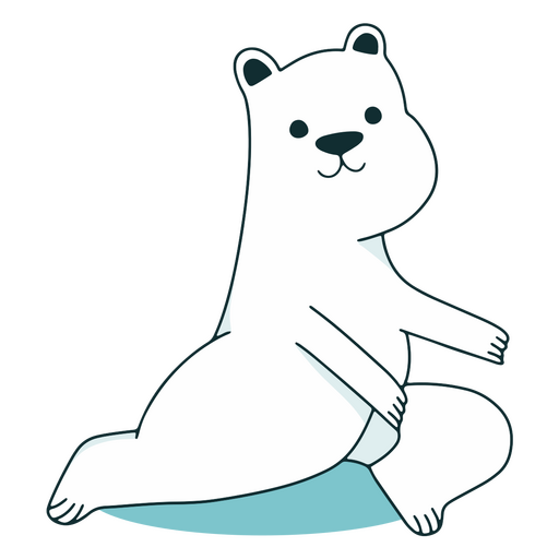 Oso polar lindo yoga pose animal personaje
