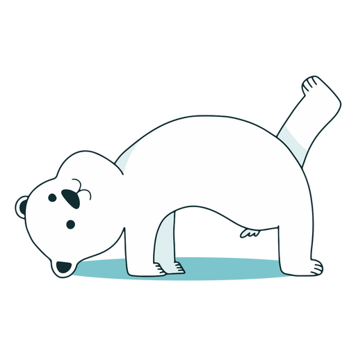 Polar bear cute yoga animal character PNG Design