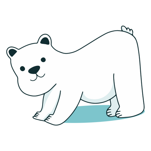 Pose de ioga personagem animal de urso polar fofo