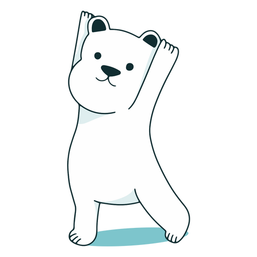 Lindo personaje animal de oso polar de yoga