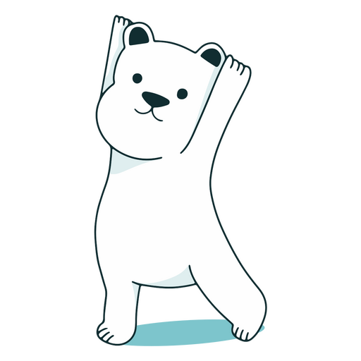 Yoga niedlicher Eisbär-Tiercharakter PNG-Design