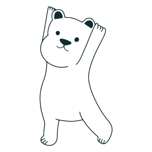 Personagem animal de ioga de urso polar