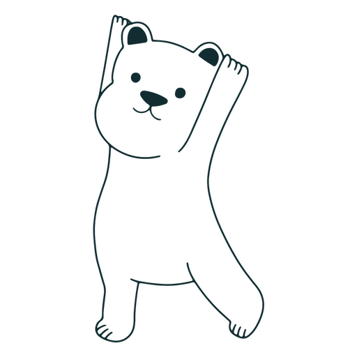 Polar bear yoga animal character PNG Design