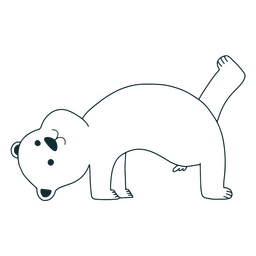 Lindo personaje de pose de yoga de oso polar Diseño PNG