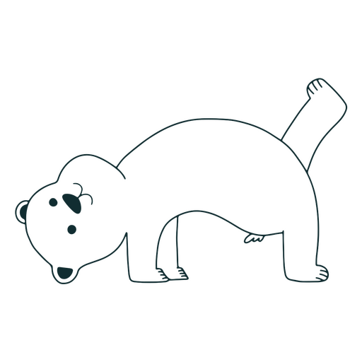 Cute polar bear yoga pose character PNG Design