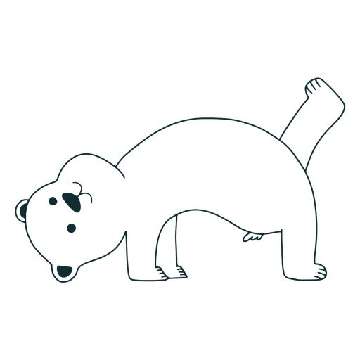 Netter Eisbär-Yoga-Pose-Charakter PNG-Design