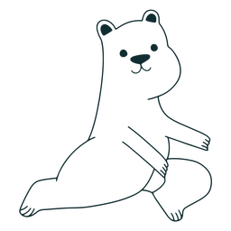 Personagem de ioga de urso polar fofo Desenho PNG
