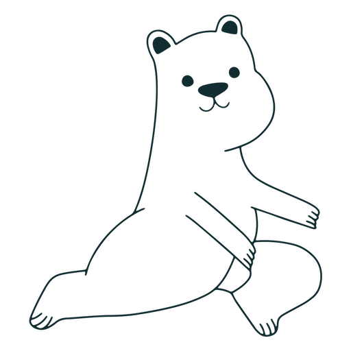 Lindo personaje de yoga de oso polar Diseño PNG