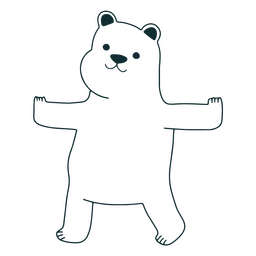 Personagem fofo de urso polar de pose de ioga Desenho PNG