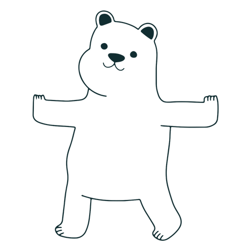 Personagem fofo de urso polar de pose de ioga
