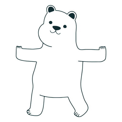 Yoga pose polar bear cute character PNG Design