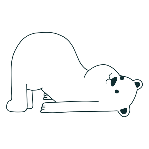 Oso polar lindo personaje de pose de yoga