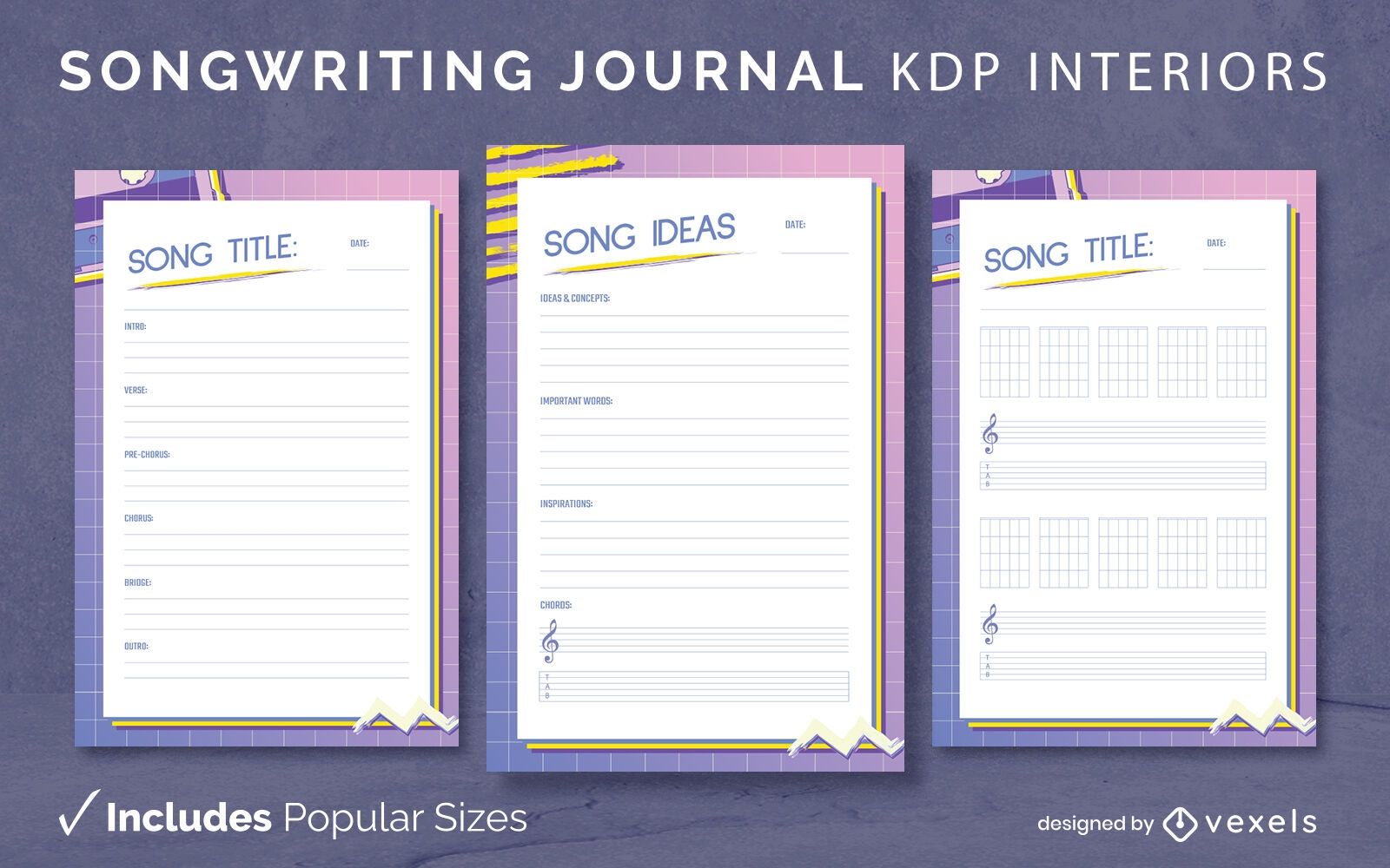 Songwriting journal design template KDP