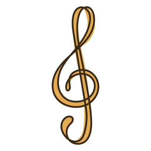 Continuous line yellow musical note