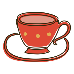 Tea cup continuous line color PNG Design Transparent PNG