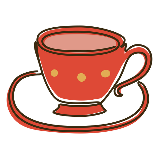 Taza de té color de línea continua Diseño PNG