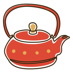 Teapot continuous line color PNG Design