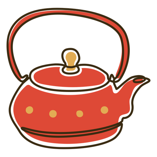 Teapot continuous line color PNG Design