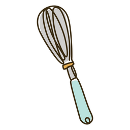 Whisk continuous line color PNG Design