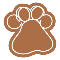 Dog footprint cut out continuous line color PNG Design