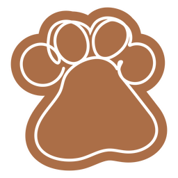 Hundefußabdruck schneidet durchgehende Linienfarbe aus PNG-Design