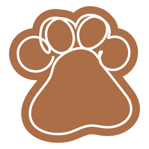 Dog footprint cut out continuous line color PNG Design