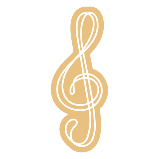 Musical note cut out continuous line color PNG Design