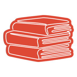 Os livros cortam a cor da linha contínua Desenho PNG