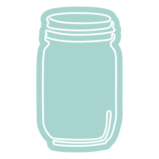 Jar cut out continuous line color PNG Design