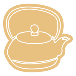Tetera cortada color de línea continua Diseño PNG