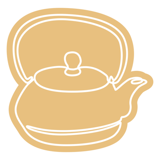 Teapot Cut Out Continuous Line Color PNG & SVG Design For T-Shirts