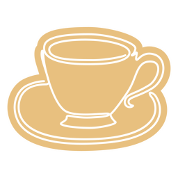 Continuous line orange teacup PNG Design