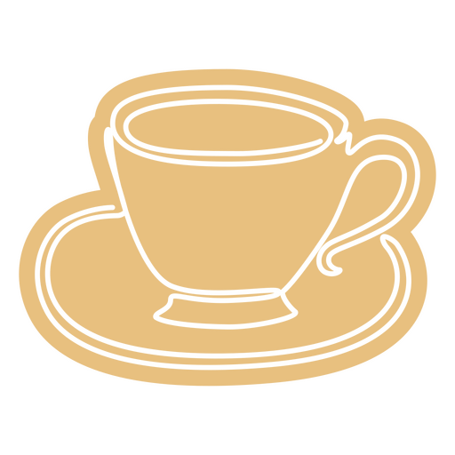 Continuous line orange teacup PNG Design