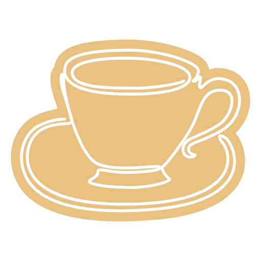 xícara de chá laranja de linha contínua Desenho PNG