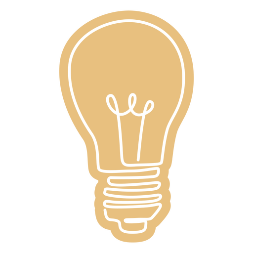 Continuous line yellow light bulb