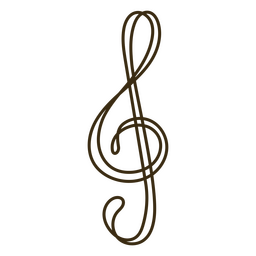 Continuous line musical note PNG Design
