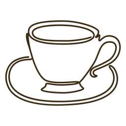 Continuous line teacup PNG Design Transparent PNG