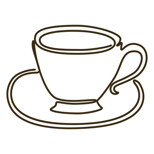 Continuous line teacup PNG Design