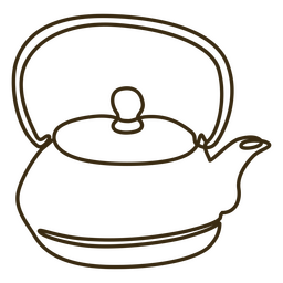 Durchgehende Linie des Teekannenstrichs PNG-Design Transparent PNG