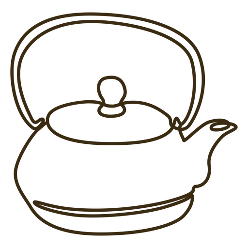 Teapot stroke continuous line PNG Design