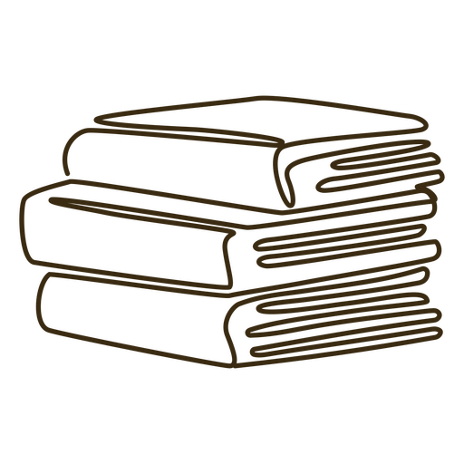 Bücher streichen durchgehende Linie PNG-Design